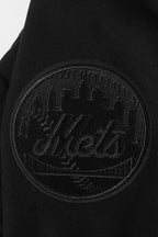 MLB NEW YORK METS NEUTRAL MEN'S  DROP SHOULDER FLC PO HOODIE (BLACK)