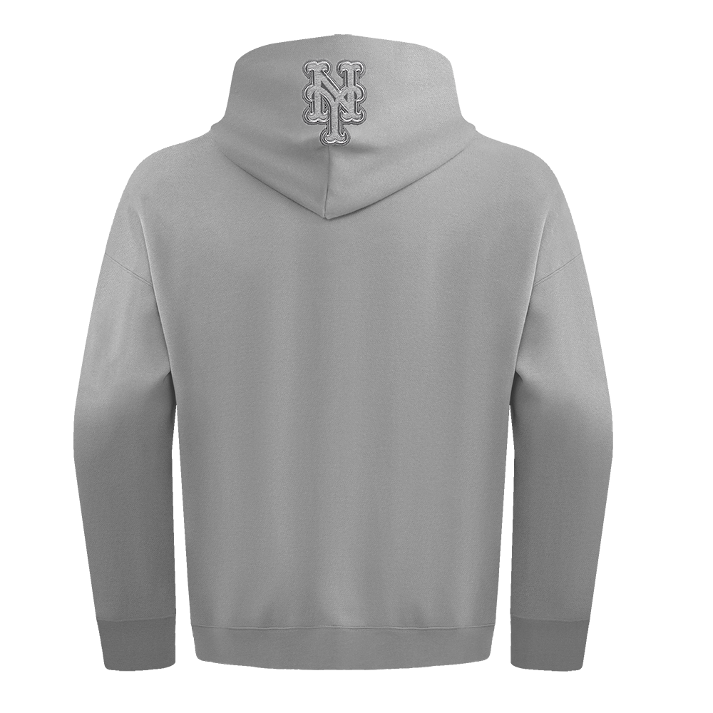 MLB NEW YORK METS NEUTRAL MEN'S  DROP SHOULDER FLC PO HOODIE (DARK HEATHER GRAY)