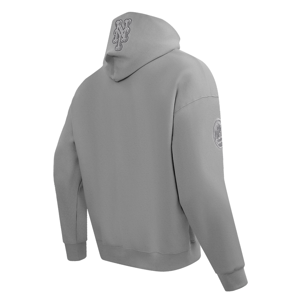 MLB NEW YORK METS NEUTRAL MEN'S  DROP SHOULDER FLC PO HOODIE (DARK HEATHER GRAY)