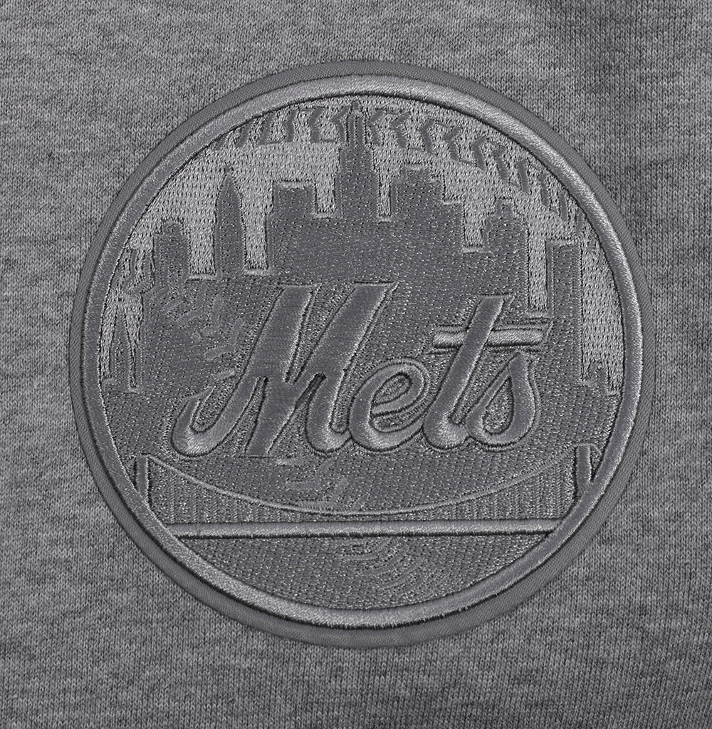 MLB NEW YORK METS NEUTRAL MEN'S  DROP SHOULDER FLC PO HOODIE (DARK HEATHER GRAY)