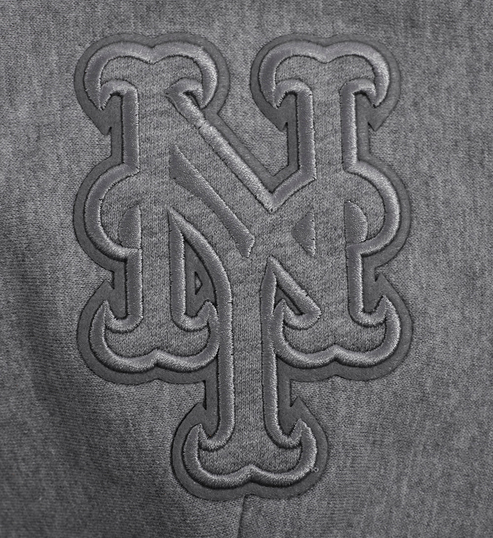 MLB NEW YORK METS NEUTRAL MEN'S  DROP SHOULDER FLC PO HOODIE (DARK HEATHER GRAY)