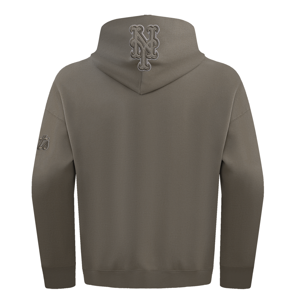 MLB NEW YORK METS NEUTRAL MEN'S  DROP SHOULDER FLC PO HOODIE (DARK TAUPE)