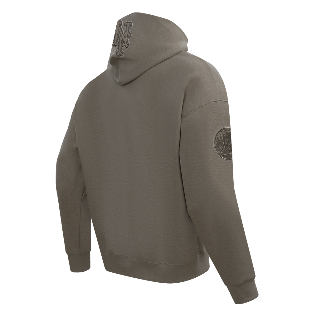 MLB NEW YORK METS NEUTRAL MEN'S  DROP SHOULDER FLC PO HOODIE (DARK TAUPE)