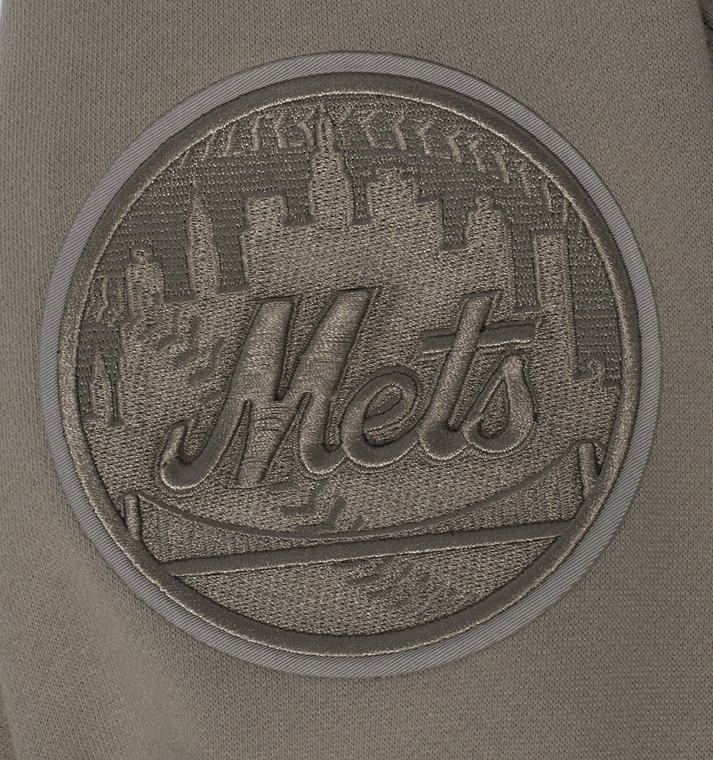 MLB NEW YORK METS NEUTRAL MEN'S  DROP SHOULDER FLC PO HOODIE (DARK TAUPE)