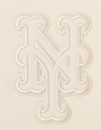 MLB NEW YORK METS NEUTRAL CHANDAIL À CAPUCHON EN MOLLETON À ÉPAULES TOMBANTES POUR HOMME (COQUILLE D'ŒUF)