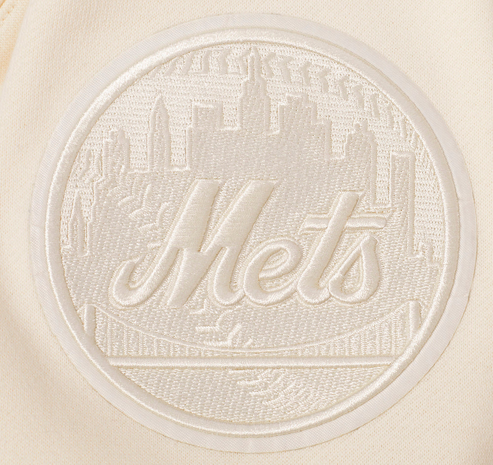MLB NEW YORK METS NEUTRAL CHANDAIL À CAPUCHON EN MOLLETON À ÉPAULES TOMBANTES POUR HOMME (COQUILLE D'ŒUF)