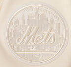 MLB NEW YORK METS NEUTRAL CHANDAIL À CAPUCHON EN MOLLETON À ÉPAULES TOMBANTES POUR HOMME (COQUILLE D'ŒUF)