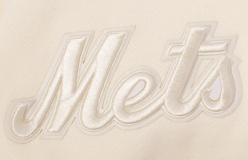 MLB NEW YORK METS NEUTRAL CHANDAIL À CAPUCHON EN MOLLETON À ÉPAULES TOMBANTES POUR HOMME (COQUILLE D'ŒUF)