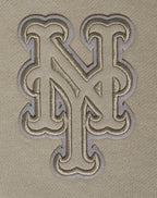 MLB NEW YORK METS NEUTRAL CHANDAIL À CAPUCHON EN MOLLETON À ÉPAULES TOMBANTES POUR HOMME (TAUPE)