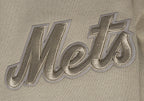 MLB NEW YORK METS NEUTRAL CHANDAIL À CAPUCHON EN MOLLETON À ÉPAULES TOMBANTES POUR HOMME (TAUPE)