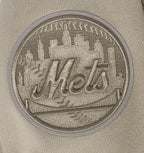 MLB NEW YORK METS NEUTRAL CHANDAIL À CAPUCHON EN MOLLETON À ÉPAULES TOMBANTES POUR HOMME (TAUPE)
