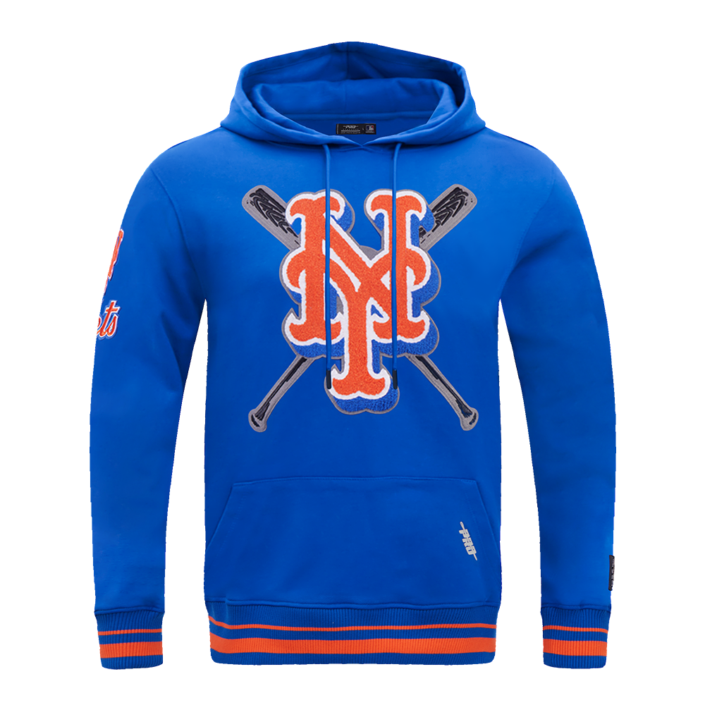 MLB NEW YORK METS MASH UP MEN'S RIB FLC PO HOODIE (ROYAL/ORANGE/ROYAL)