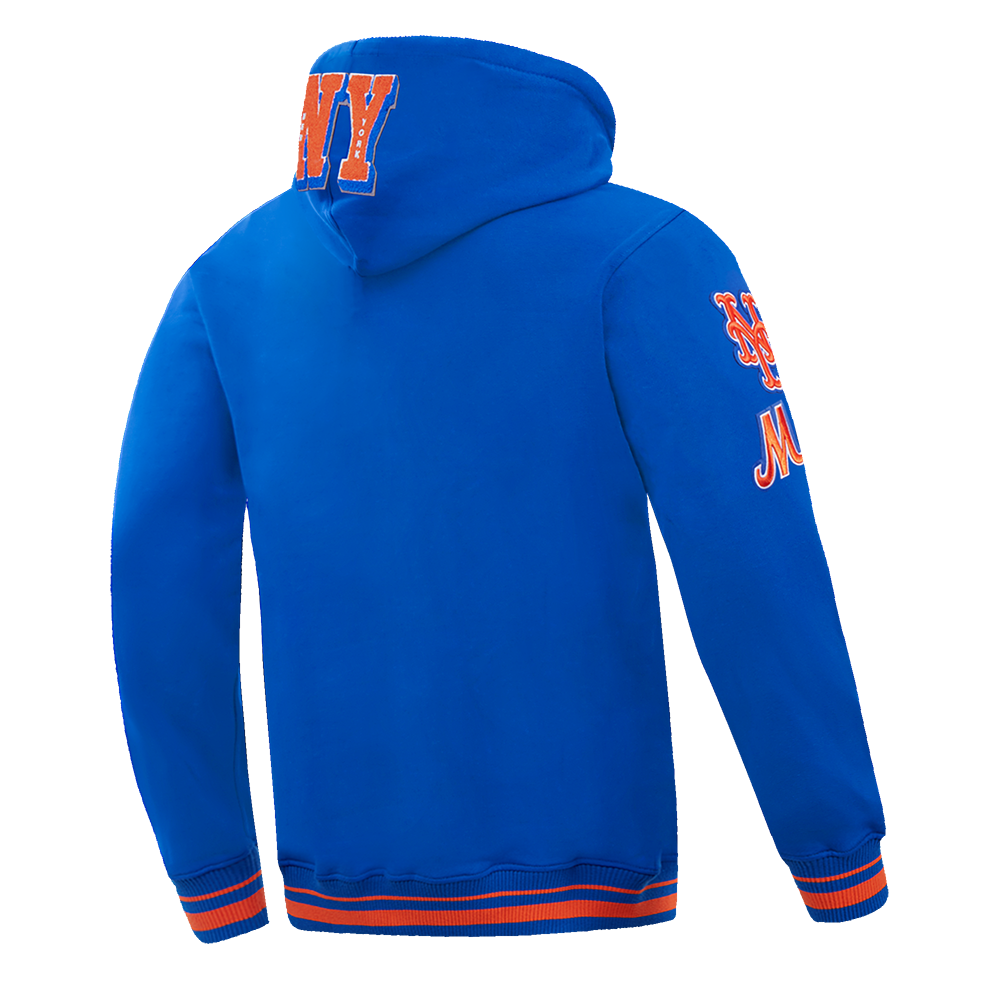 MLB NEW YORK METS MASH UP MEN'S RIB FLC PO HOODIE (ROYAL/ORANGE/ROYAL)