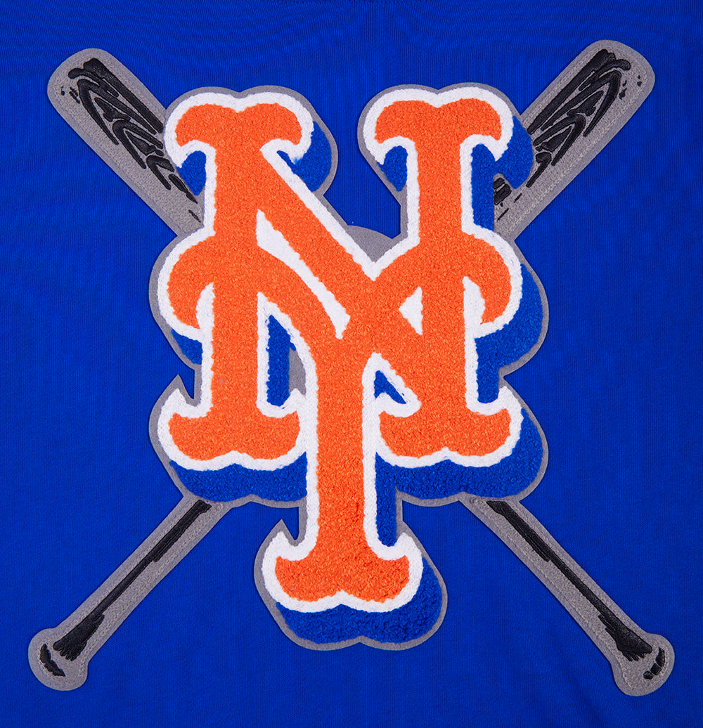 MLB NEW YORK METS MASH UP MEN'S RIB FLC PO HOODIE (ROYAL/ORANGE/ROYAL)