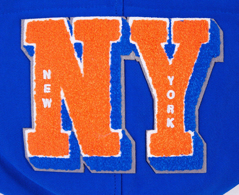 MLB NEW YORK METS MASH UP MEN'S RIB FLC PO HOODIE (ROYAL/ORANGE/ROYAL)