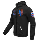 MLB NEW YORK METS CLASSIC WIND SUIT CHANDAIL À CAPUCHON TISSÉ À GLISSIÈRE POUR HOMME (NOIR)