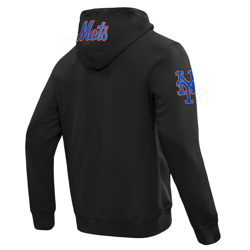 MLB NEW YORK METS CLASSIC WIND SUIT CHANDAIL À CAPUCHON TISSÉ À GLISSIÈRE POUR HOMME (NOIR)