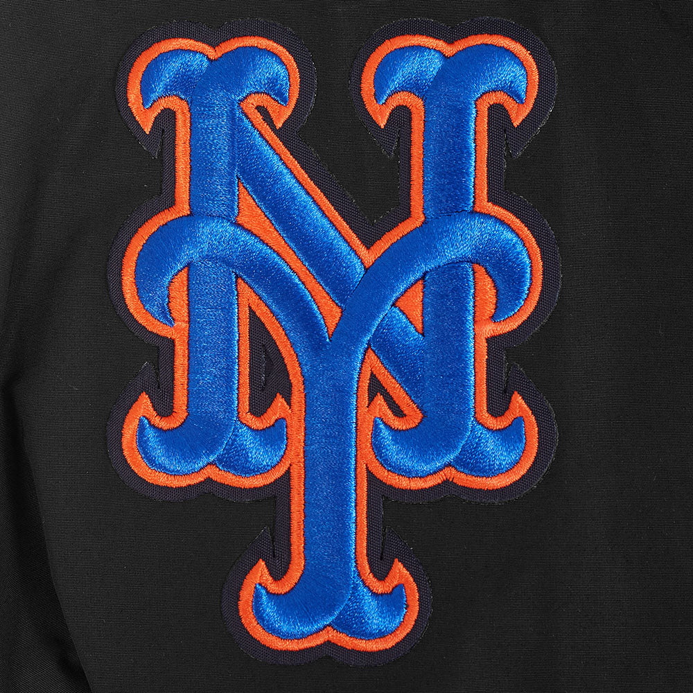 MLB NEW YORK METS CLASSIC WIND SUIT CHANDAIL À CAPUCHON TISSÉ À GLISSIÈRE POUR HOMME (NOIR)