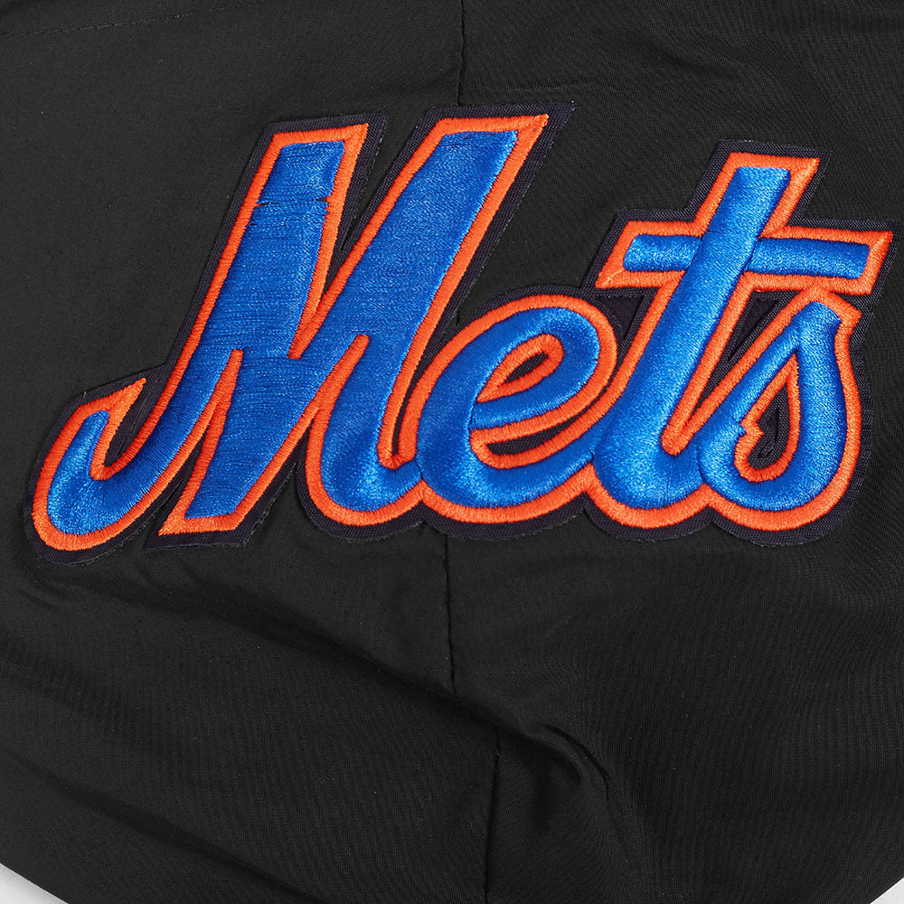 MLB NEW YORK METS CLASSIC WIND SUIT CHANDAIL À CAPUCHON TISSÉ À GLISSIÈRE POUR HOMME (NOIR)