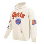 MLB NEW YORK METS BEST OF CHANDAIL À CAPUCHON EN MOLLETON À ÉPAULES TOMBANTES POUR HOMME (COQUILLE D'ŒUF)