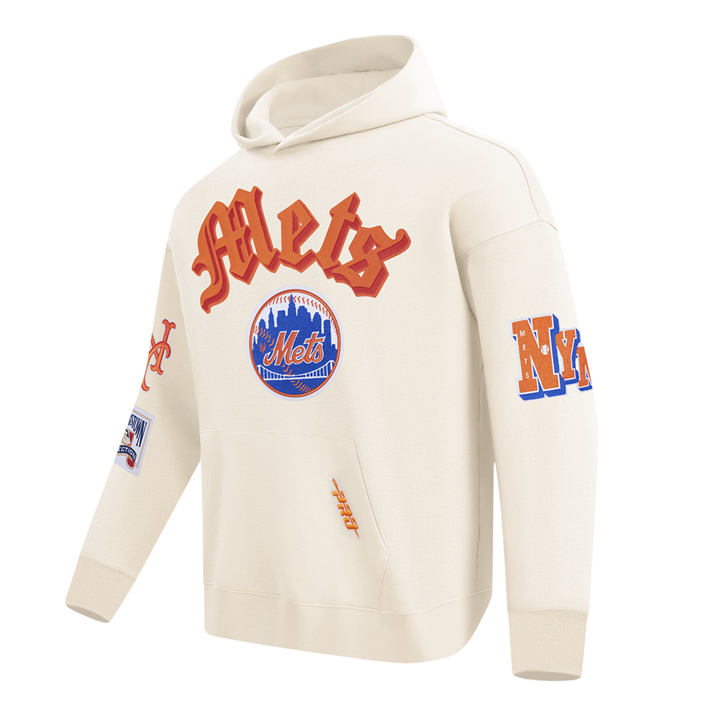 MLB NEW YORK METS BEST OF CHANDAIL À CAPUCHON EN MOLLETON À ÉPAULES TOMBANTES POUR HOMME (COQUILLE D'ŒUF)