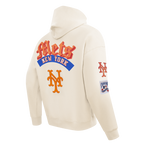 MLB NEW YORK METS BEST OF CHANDAIL À CAPUCHON EN MOLLETON À ÉPAULES TOMBANTES POUR HOMME (COQUILLE D'ŒUF)