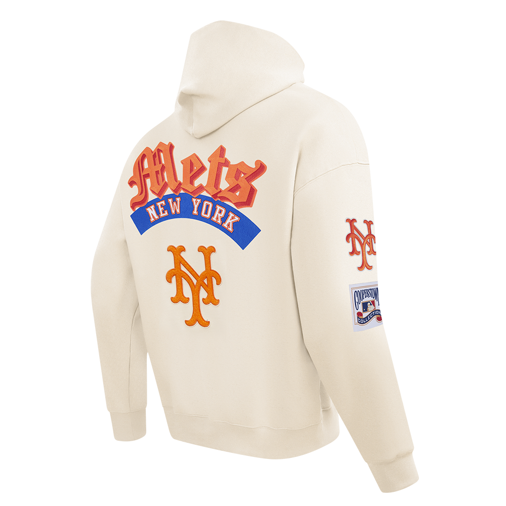 MLB NEW YORK METS BEST OF CHANDAIL À CAPUCHON EN MOLLETON À ÉPAULES TOMBANTES POUR HOMME (COQUILLE D'ŒUF)