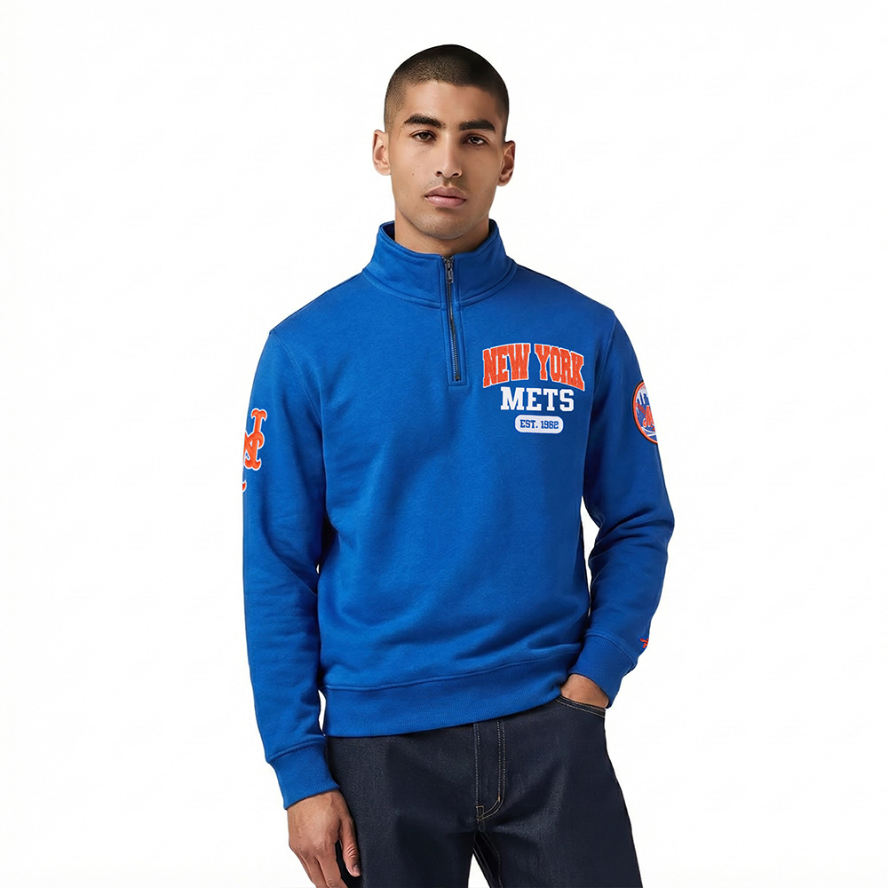 MLB NEW YORK METS CITY ARCH MEN'S FLC 1/4 ZIP (ROYAL BLUE)