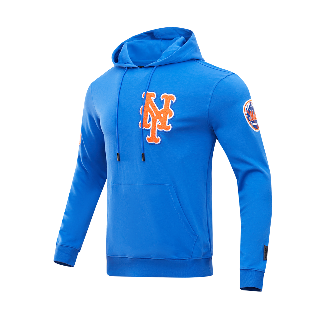 MLB NEW YORK METS CLASSIC CHENILLE MEN'S PULLOVER HOODIE (ROYAL BLUE)
