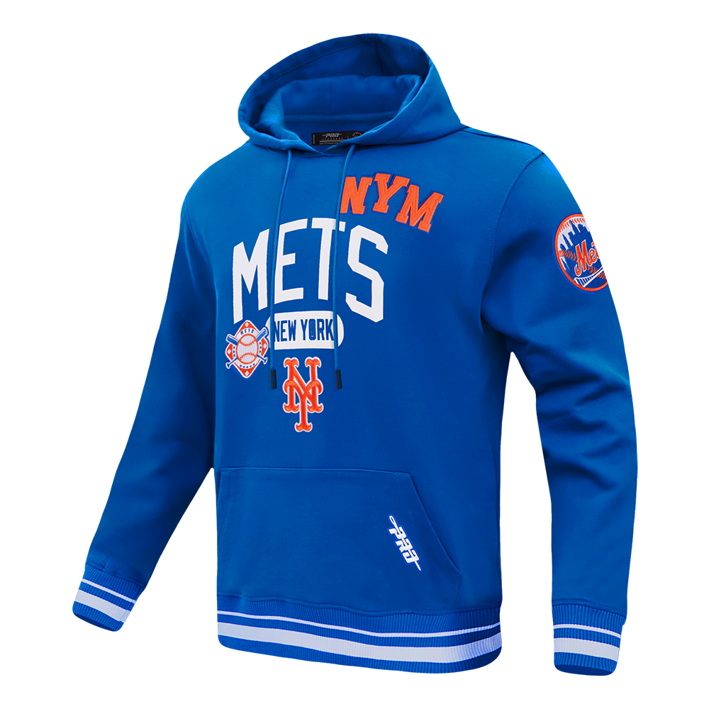 MLB NEW YORK METS LETTERMAN CHANDAIL À CAPUCHON POUR HOMME (BLEU ROYAL)