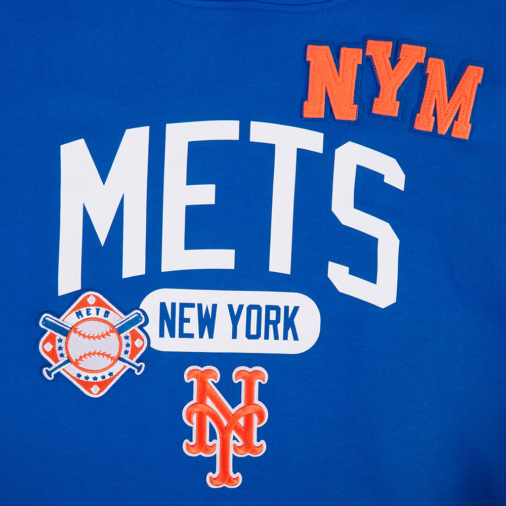 MLB NEW YORK METS LETTERMAN CHANDAIL À CAPUCHON POUR HOMME (BLEU ROYAL)