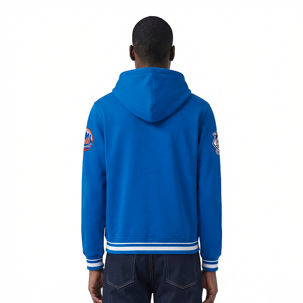 MLB NEW YORK METS LETTERMAN MEN'S PULL OVER HOODIE (ROYAL BLUE)