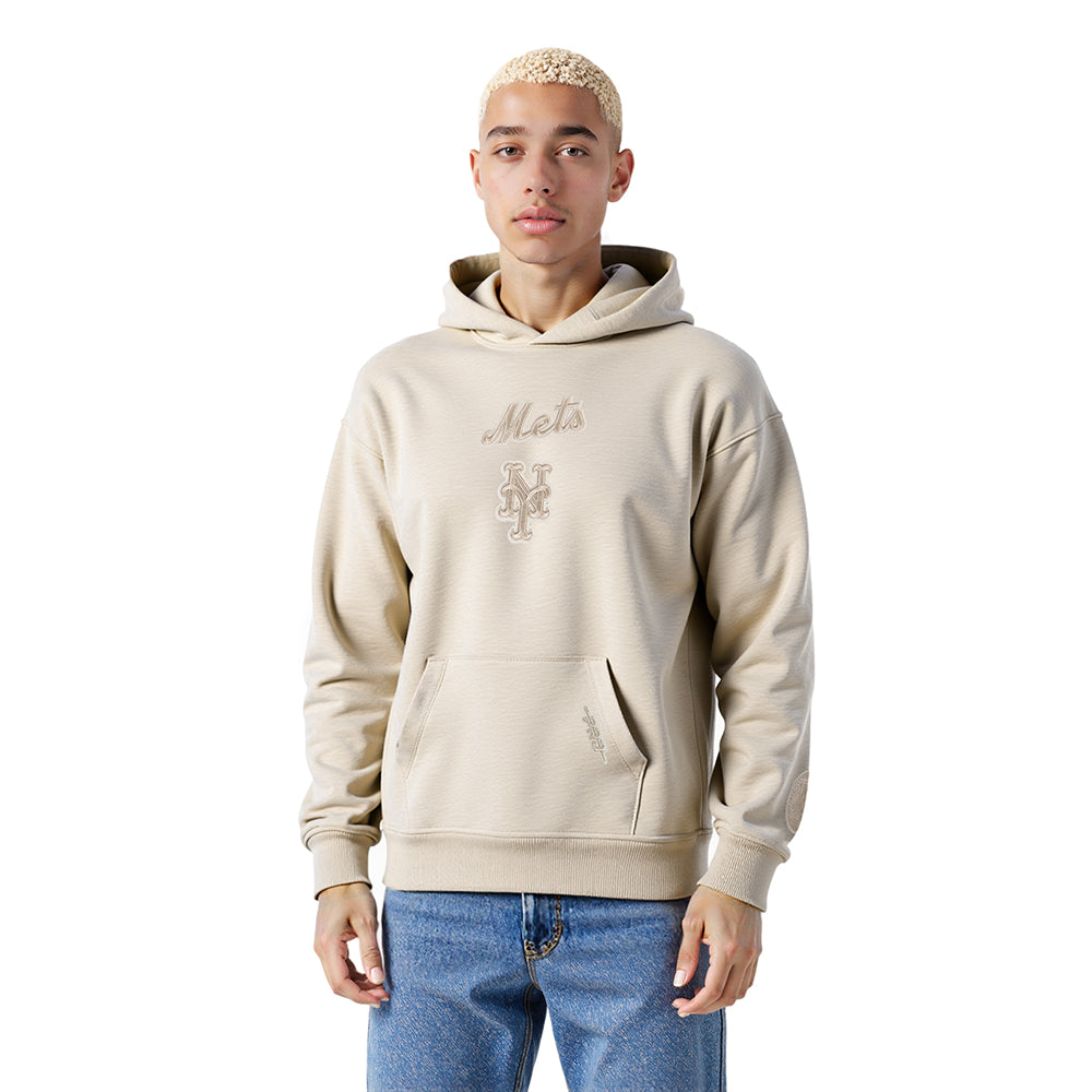 MLB NEW YORK METS WINGSPAN MEN'S DROP SHOULDER FLC PO HOODIE v2 (TAUPE)