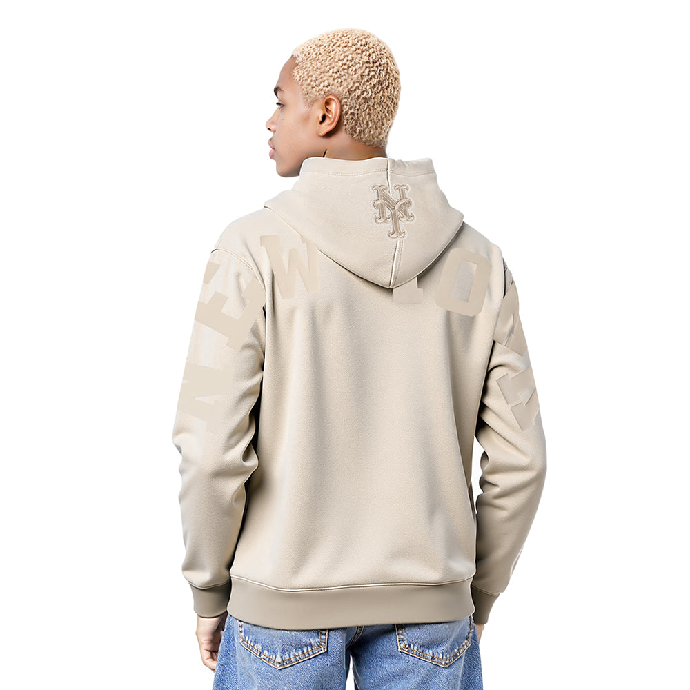 MLB NEW YORK METS WINGSPAN MEN'S DROP SHOULDER FLC PO HOODIE v2 (TAUPE)