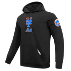 MLB NEW YORK METS CLASSIC CHENILLE CHANDAIL À CAPUCHON EN MAILLE DOUBLE POUR HOMME (NOIR)