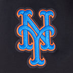 MLB NEW YORK METS CLASSIC CHENILLE CHANDAIL À CAPUCHON EN MAILLE DOUBLE POUR HOMME (NOIR)