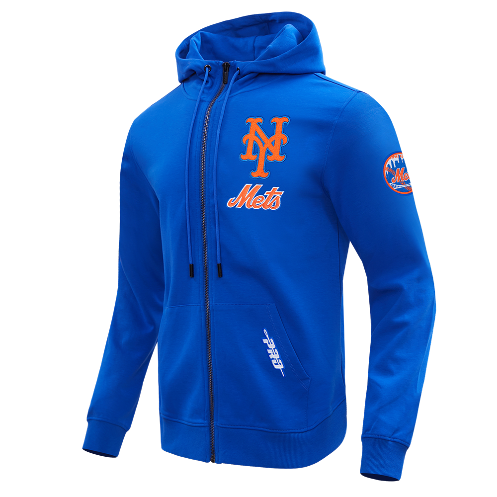 MLB NEW YORK METS CLASSIC CHENILLE MEN'S DK FZ HOODIE (ROYAL BLUE)