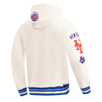 MLB NEW YORK METS RETRO CLASSICS MEN'S RIB FLC PO HOODIE (EGGSHELL/ROYAL BLUE)