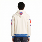 MLB NEW YORK METS RETRO CLASSICS MEN'S RIB FLC PO HOODIE (EGGSHELL/ROYAL BLUE)
