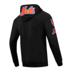MLB NEW YORK METS CLASSIC CHENILLE MEN'S FULL ZIP PULLOVER HOODIE (BLACK)