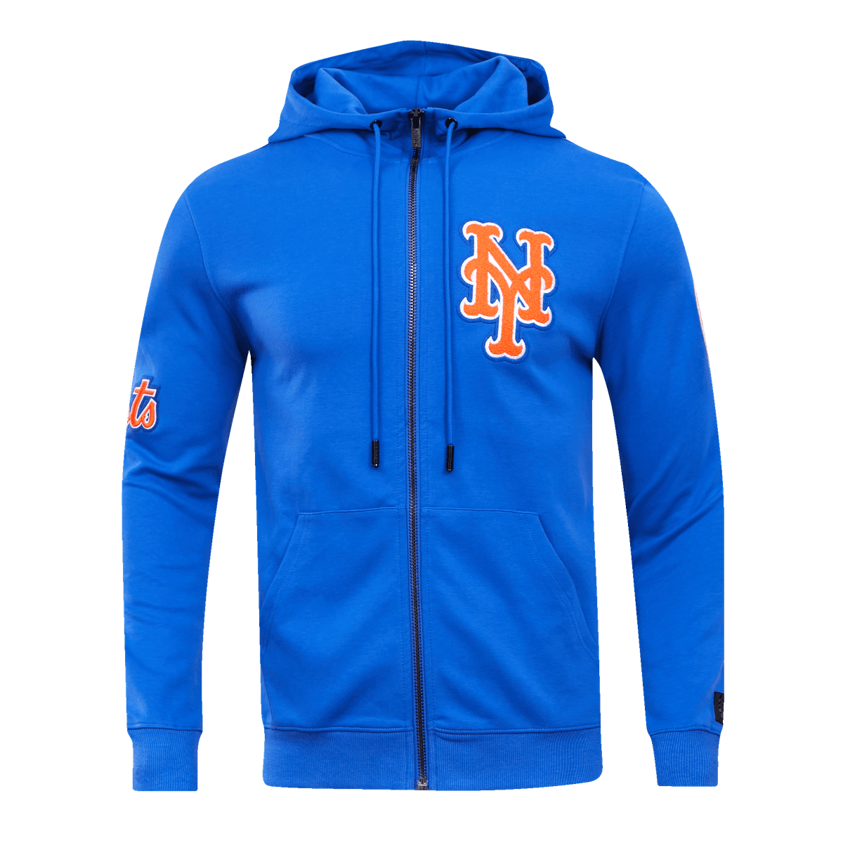 MLB NEW YORK METS CLASSIC CHENILLE MEN'S FULL ZIP PULLOVER HOODIE (ROYAL BLUE)