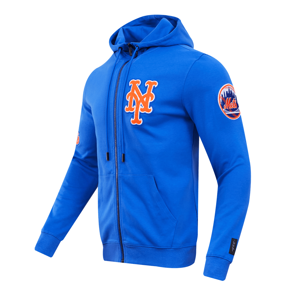 MLB NEW YORK METS CLASSIC CHENILLE MEN'S FULL ZIP PULLOVER HOODIE (ROYAL BLUE)