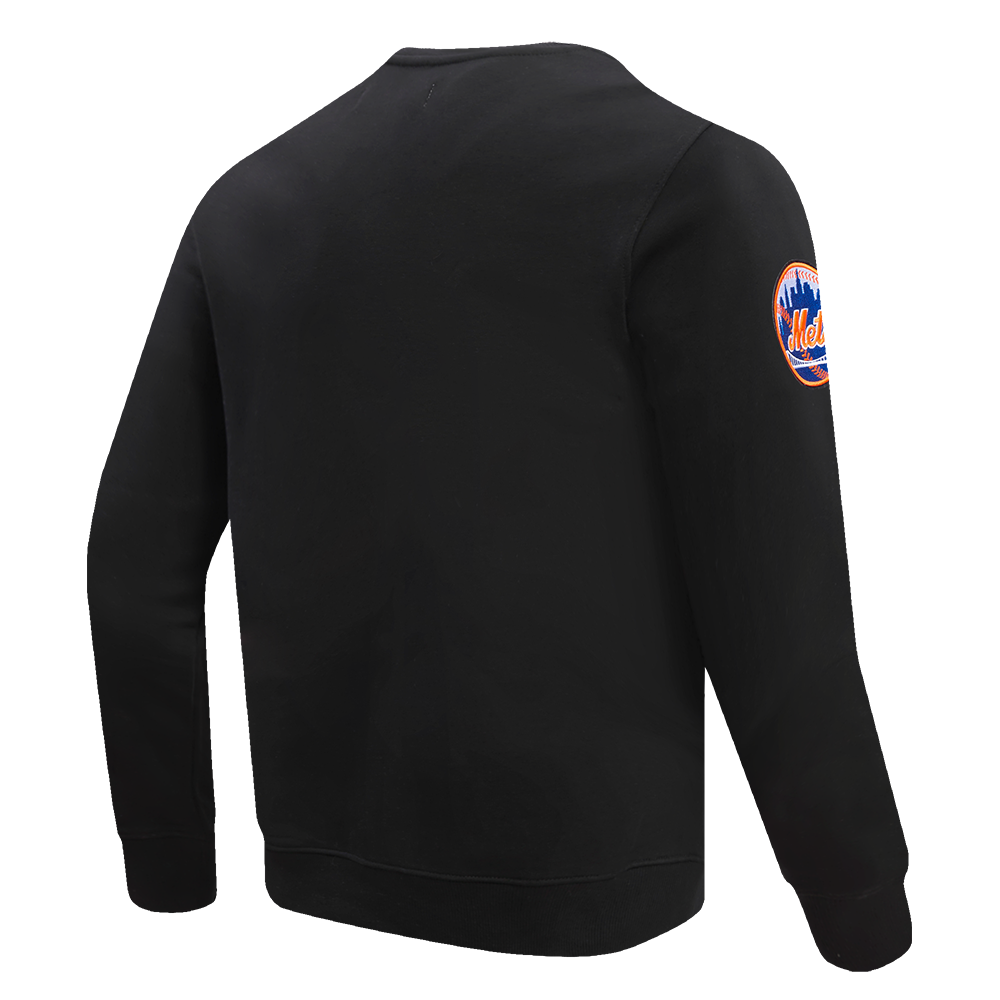 MLB NEW YORK METS OLD ENGLISH CHANDAIL À COL ROND EN MOLLETON POUR HOMME (NOIR)