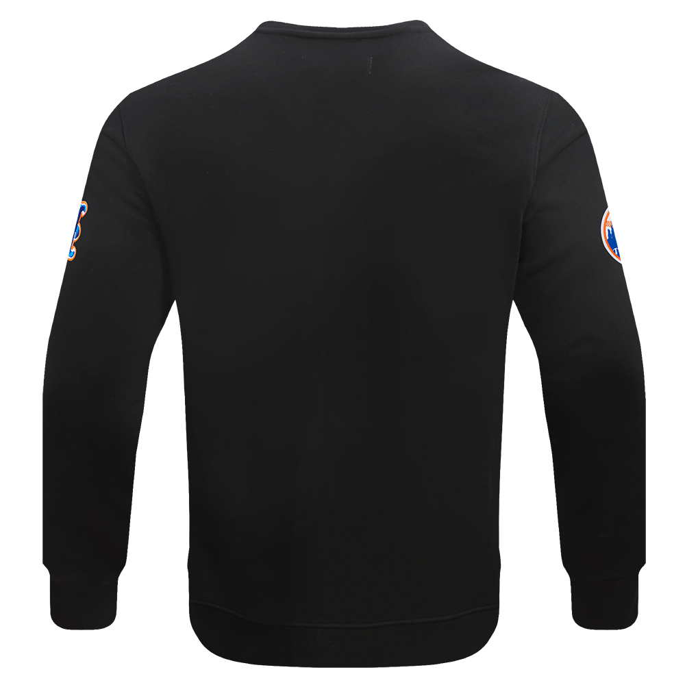 MLB NEW YORK METS OLD ENGLISH CHANDAIL À COL ROND EN MOLLETON POUR HOMME (NOIR)