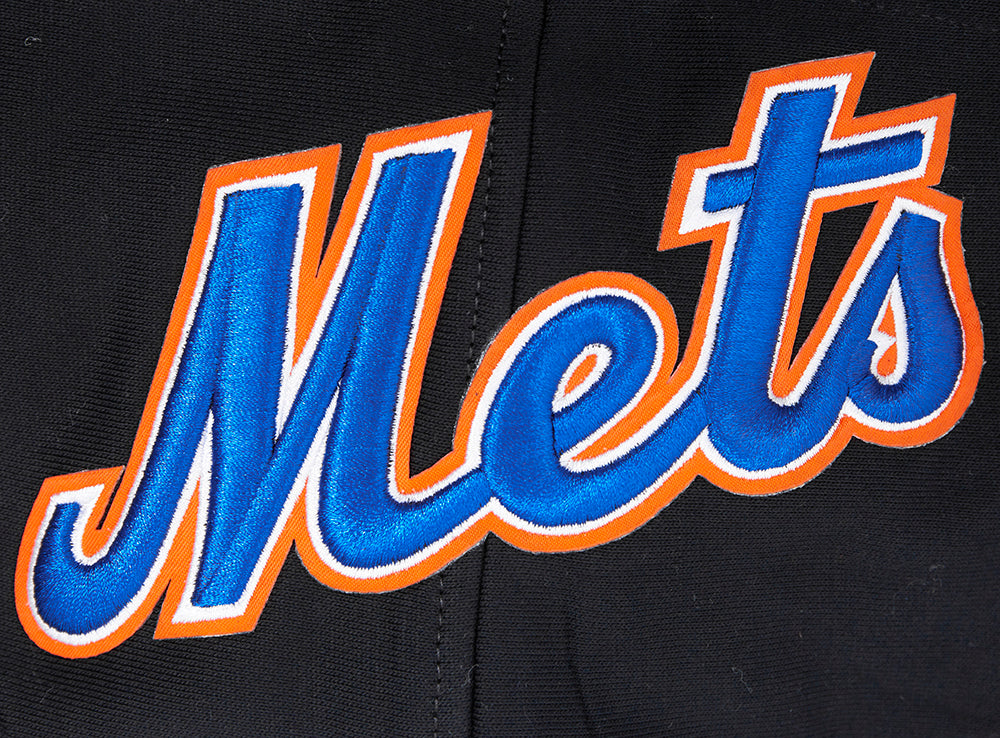 MLB NEW YORK METS OLD ENGLISH CHANDAIL À COL ROND EN MOLLETON POUR HOMME (NOIR)
