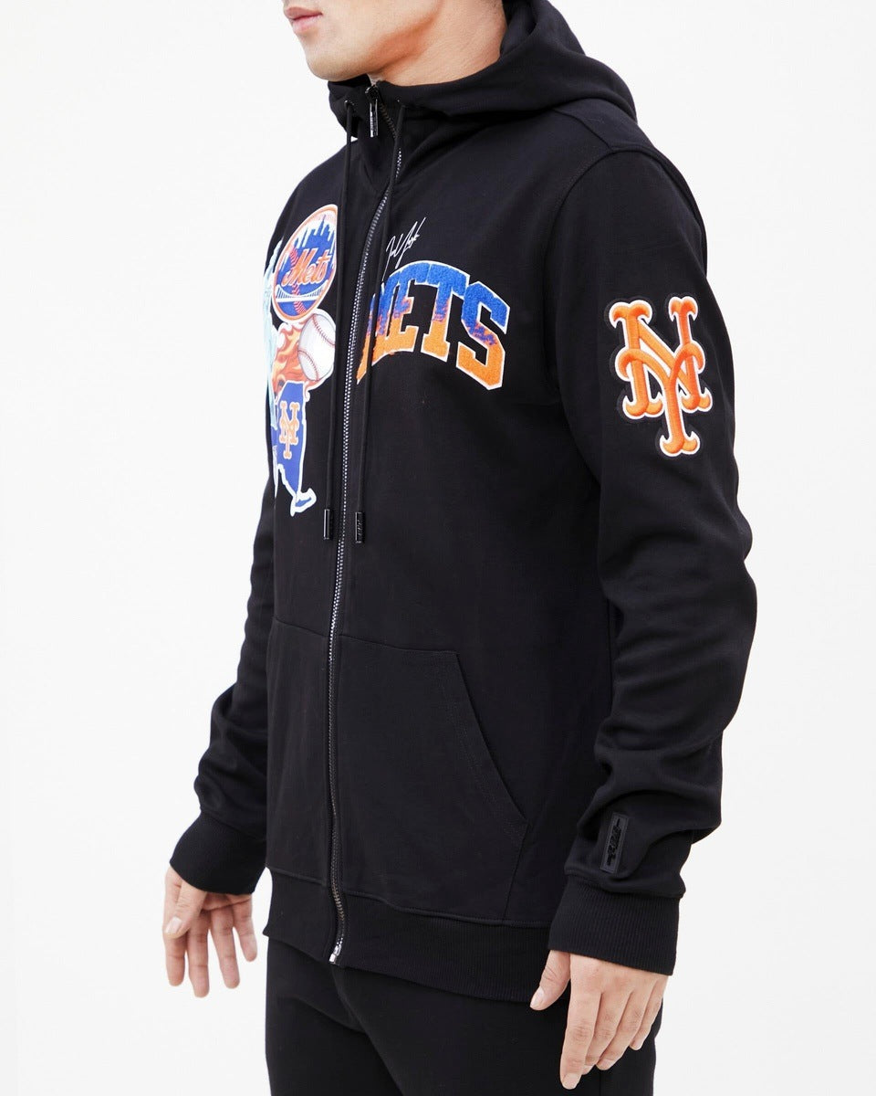 MLB NEW YORK METS HOMETOWN MEN'S FZ PO HOODIE (BLACK)