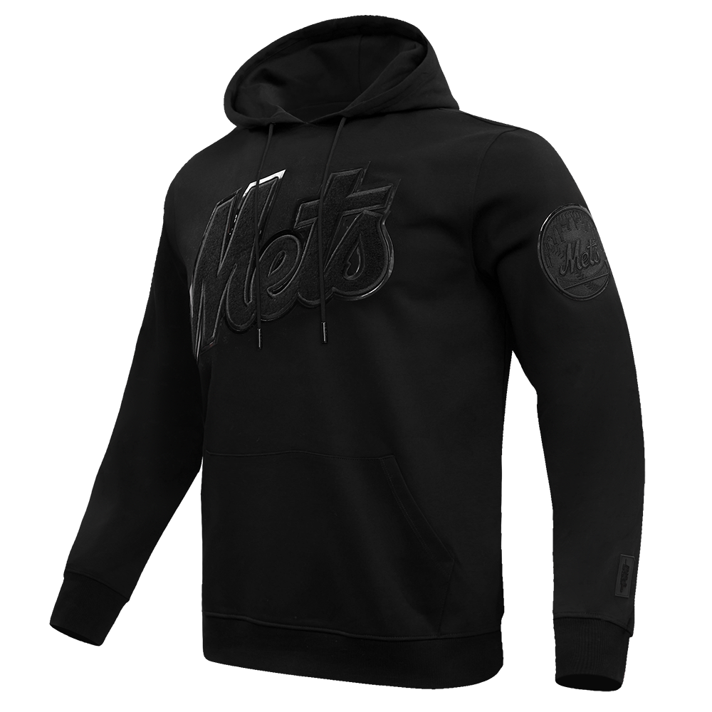MLB NEW YORK METS TRIPLE BLACK MEN'S PULLOVER HOODIE (TRIPLE BLACK)