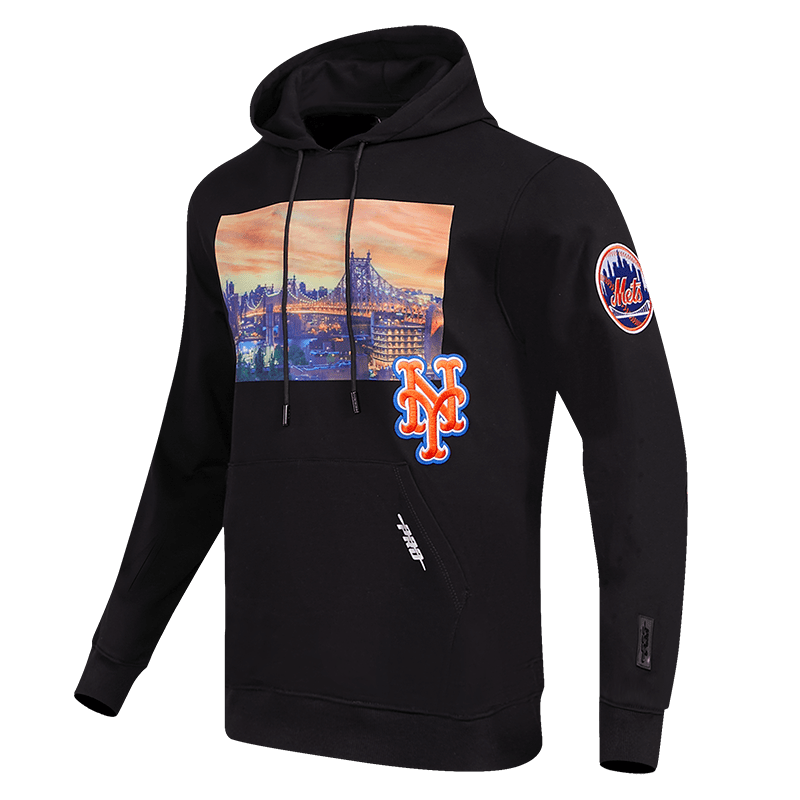 MLB NEW YORK METS CITY SCAPE MEN'S PULLOVER HOODIE (BLACK)