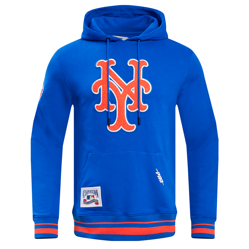 MLB NEW YORK METS RETRO CLASSIC CHANDAIL À CAPUCHON POUR HOMME (BLEU ROYAL/ORANGE/BLEU ROYAL)