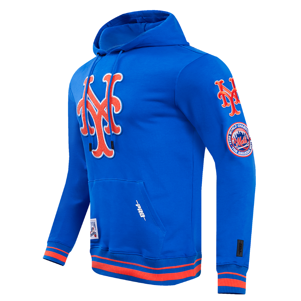MLB NEW YORK METS RETRO CLASSIC MEN'S PULLOVER HOODIE (ROYAL/ORANGE/ROYAL)